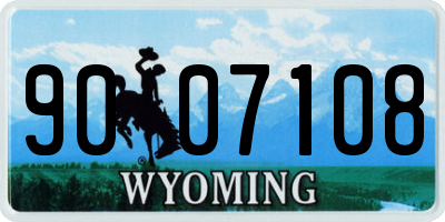 WY license plate 9007108