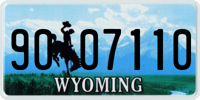 WY license plate 9007110
