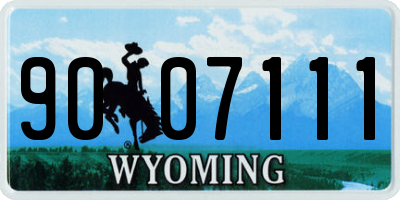 WY license plate 9007111