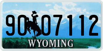 WY license plate 9007112