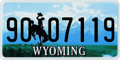 WY license plate 9007119