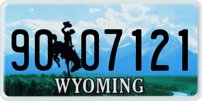 WY license plate 9007121