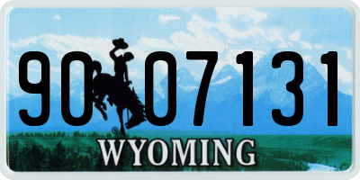 WY license plate 9007131