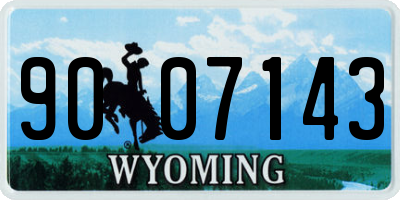 WY license plate 9007143