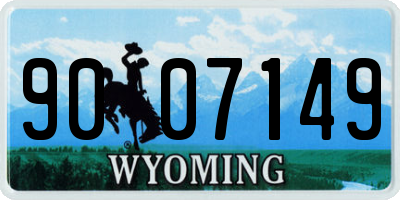 WY license plate 9007149