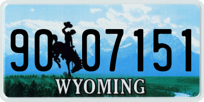 WY license plate 9007151