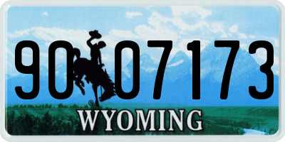 WY license plate 9007173