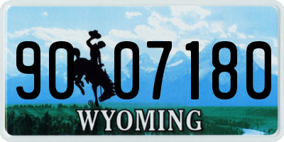 WY license plate 9007180