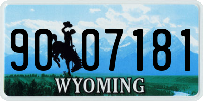WY license plate 9007181