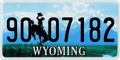 WY license plate 9007182