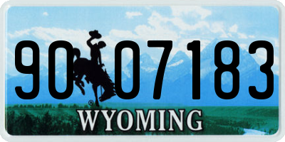 WY license plate 9007183
