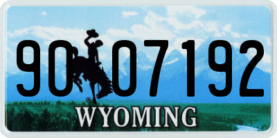 WY license plate 9007192