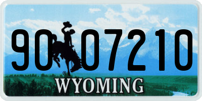 WY license plate 9007210