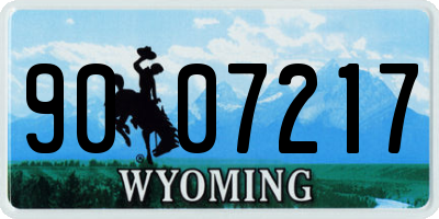WY license plate 9007217