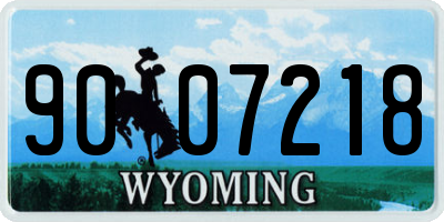 WY license plate 9007218