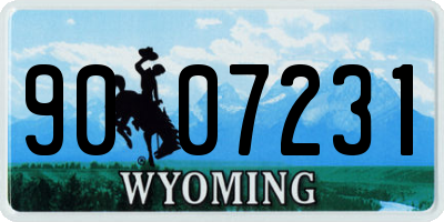 WY license plate 9007231