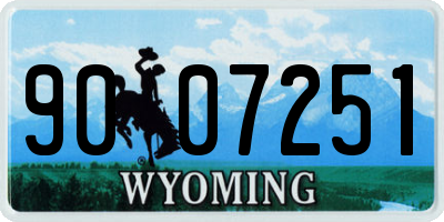 WY license plate 9007251