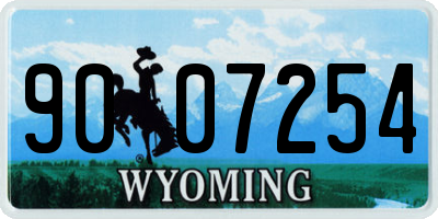 WY license plate 9007254