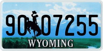 WY license plate 9007255