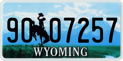 WY license plate 9007257