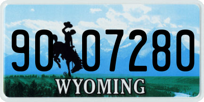 WY license plate 9007280
