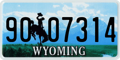 WY license plate 9007314