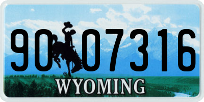 WY license plate 9007316