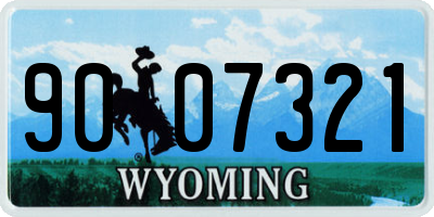 WY license plate 9007321