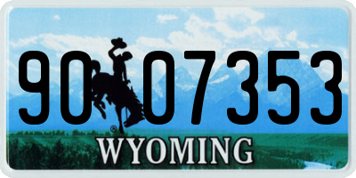 WY license plate 9007353