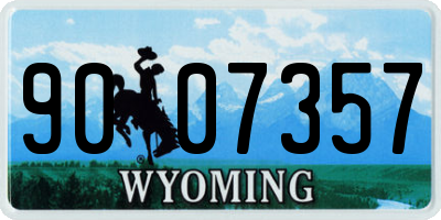 WY license plate 9007357