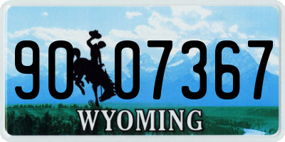 WY license plate 9007367