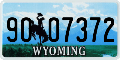 WY license plate 9007372