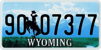 WY license plate 9007377