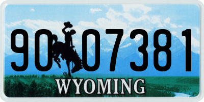 WY license plate 9007381