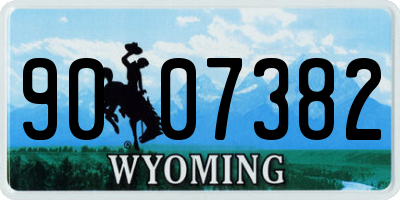 WY license plate 9007382