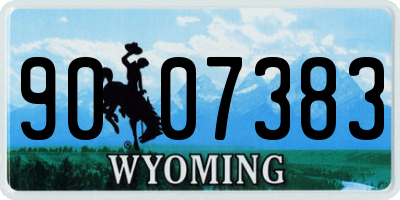 WY license plate 9007383