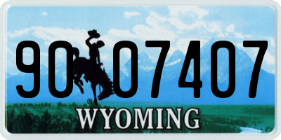 WY license plate 9007407