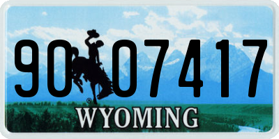 WY license plate 9007417