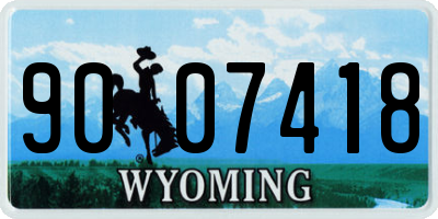 WY license plate 9007418