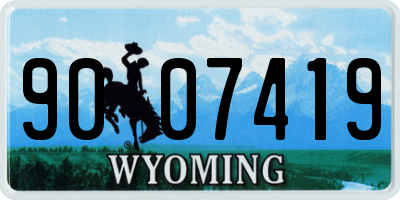 WY license plate 9007419