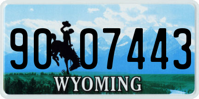 WY license plate 9007443