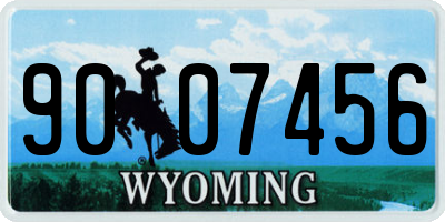 WY license plate 9007456