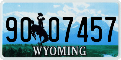WY license plate 9007457