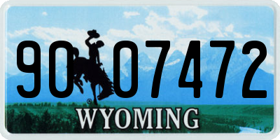 WY license plate 9007472