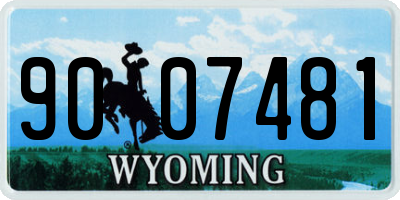 WY license plate 9007481