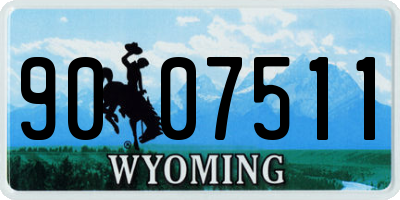 WY license plate 9007511