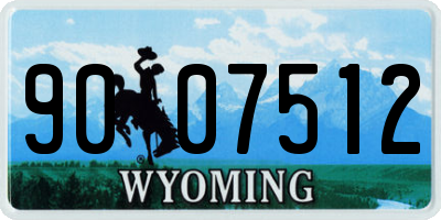 WY license plate 9007512