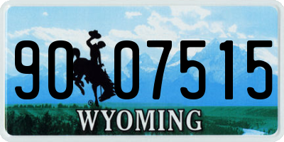 WY license plate 9007515