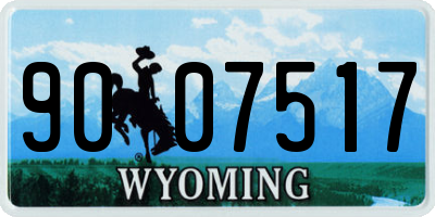 WY license plate 9007517