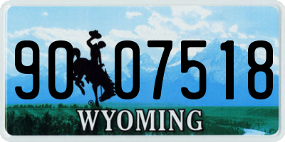 WY license plate 9007518